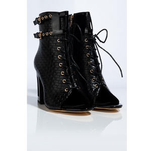 <span class=keywords><strong>Stivaletti</strong></span> da Donna <span class=keywords><strong>con</strong></span> <span class=keywords><strong>Tacco</strong></span> <span class=keywords><strong>Alto</strong></span> e Lacci del Produttore, <span class=keywords><strong>Stivaletti</strong></span> Carven <span class=keywords><strong>con</strong></span> <span class=keywords><strong>Tacco</strong></span> a Blocco e Punta Aperta - Product Image 4