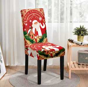 Digital Printed <b>Stretch</b> Chair Slipcover Christmas Dining Chair Cover and <b>Seat</b> Protector for Kitchen for Dining Room - Product Image 5