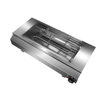 Grill électrique à raclette en acier inoxydable, petit barbecue électrique domestique multi-fonctions antiadhésif