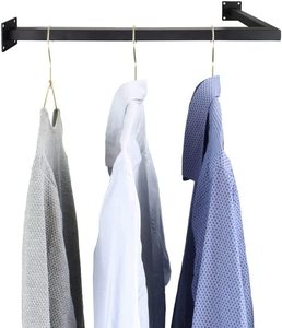 Barre en U noire en métal sur mesure pour mur en <span class=keywords><strong>ardoise</strong></span>, support mural en métal plat en forme de tube rectangulaire pour fixation de quincaillerie - Product Image 1