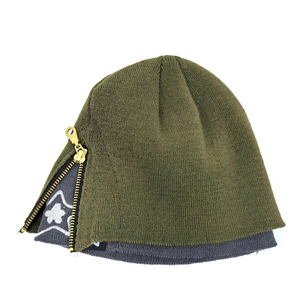 <span class=keywords><strong>Bonnet</strong></span> épais et chaud en tricot avec fermeture éclair, logo personnalisé, cache-visage d'hiver unisexe, vente en gros OEM, broderie - Product Image 5