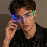 Lunettes LED Lumineuses Circuits Interstellaires, Piles Bouton Remplaçables, Lunettes de Fête LED, Longue Autonomie