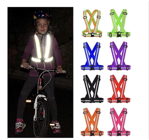 Áo vest an toàn phản chiếu trẻ em có thể điều chỉnh màu tím với logo tùy chỉnh tăng cường khả năng hiển thị sọc phản quang - Product Image 5