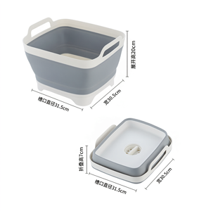 Panier égouttoir pliable pour évier de cuisine, en plastique gris, pliable, pour laver les fruits et légumes - Product Image 2
