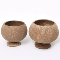 Gobelets personnalisés créatifs écologiques recyclables en coquille de noix de coco naturelle pour les fêtes, les desserts, les boissons, les jus, le lait, le thé, les boissons alcoolisées