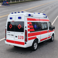 Ambulance de surveillance à toit surélevé JMC Fushun, 6-7 places, diesel, véhicule de transport médical d'urgence, cabine de soins intensifs personnalisée