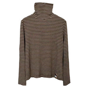 <b>Women's</b> Autumn Winter New High Neck Fashion Inner Wear Slim-Fitting Striped Versatile Long Sleeve Base Layer Knit <b>Top</b> - Product Image 3