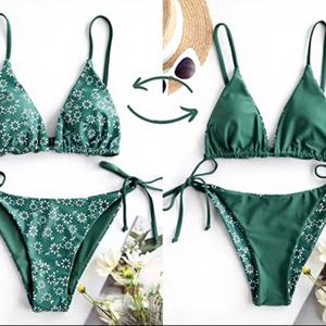 Maillot de bain sexy deux pièces pour femme, coupe push-up, à séchage rapide, avec bretelles croisées, idéal pour la plage en été - Product Image 1