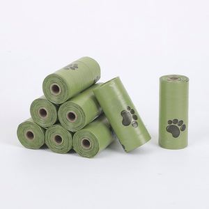 (20 bolsas/rollo) Bolsas Biodegradables para Excremento de Perro, Bolsas de Poliéster para Desechos de Mascotas, para Perros y Gatos, Dispensador de Bolsas para Excremento de Perro, Sin Perfume - Product Image 1