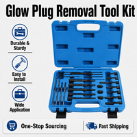 Kit d'outils de dépose et d'extraction d'électrodes de bougies de préchauffage (22 pièces) pour bougies cassées ou bloquées – Kit de réparation de moteur diesel – Solution d'approvisionnement unique