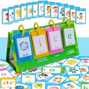 Juego de Tarjetas de Aprendizaje de Vocabulario para Jardín de Infancia, para Lectura <span class=keywords><strong>y</strong></span> Ortografía, Tabla de Bolsillo de Doble Cara para Construir Palabras - Product Image 1