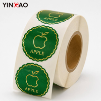 Autocollants personnalisés Yingao imperméables, autocollants en feuille d'or pour fruits, autocollants adhésifs imperméables, logo personnalisé, autocollants d'emballage