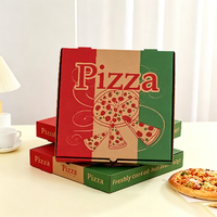 Boîte en papier kraft personnalisée de qualité alimentaire, anti-fuite, auto-érectible, écologique, portable, pour pizza, burger, restauration rapide, à emporter, avec paillettes