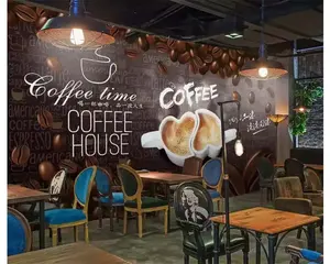 バーガーファーストフードレストランコーヒーショップキッチン写真背景壁紙リビングルーム3Dウォールアート壁画壁紙