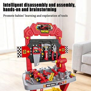 Nouveauté : Ensemble de jouets d'outils de jeu 86 pièces + établi avec voiture de course de formule et perceuse électrique, jouets d'imitation pour enfants - Product Image 3