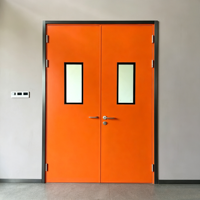 Portes industrielles doubles en acier avec fenêtre pour usage commercial, hospitalier, scolaire et industriel