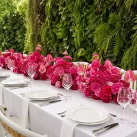 Boule de fleurs artificielles en soie rose vif de 30-90 cm, centre de table de mariage, décoration d'allée pour cérémonie et événements