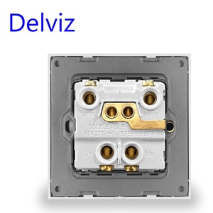 Sakelar Kontrol AC Standar Inggris Delviz, Panel Sakelar Dua Kutub Dua Pemutus, Sakelar Pemanas Air Dinding Daya Tinggi 45A - Product Image 2