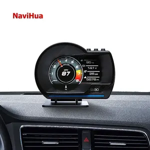 Navihua Màn Hình LCD Kép Chế Độ OBD + GPS Hệ Thống Đa Chức Năng Máy Quét Tự Động Chẩn Đoán Thời Gian Thực Hiển Thị Đồng Hồ Tốc Độ Màn Hình Cảnh Báo