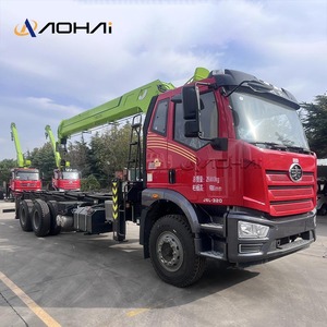 FAW 6x4 monte vinç kamyon şasisi Knuckle Boom kargo kamyon ile Motor pompası Motor çekirdek bileşenleri olarak - Product Image 1
