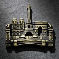 Aimant de réfrigérateur en alliage de zinc, style antique, vintage, souvenir de la Tour Eiffel de Paris, cadeau touristique, objet de collection pour musée