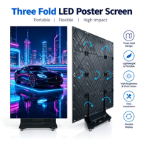 Écran d'affichage LED pliable pour publicité en centre commercial, écran pliable à trois volets P1.86, signalisation numérique portable, signalisation publicitaire intérieure