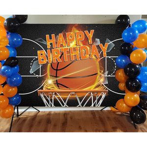7x5FT Sports Celebration Basketball Court Themed <b>Birthday</b> Party Backdrop <b>Banner</b> Custom Stock Photo Booth Props - Product Image 1
