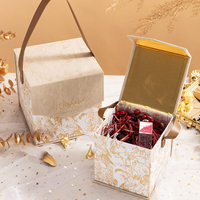Boîte à bijoux de luxe carrée, emballage en papier épais, boîte cadeau avec couvercle pour bijoux, logo en estampe dorée