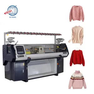 Computer gesteuerte Kragenmanschetten-Strick maschine Jacquard-Pullover zur Herstellung einer Flachs trick maschine