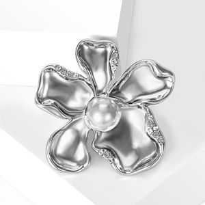 Broches de Regalo para Boda, Compromiso o Fiesta, Diseño Retro 2026, Flor de Camelia con Perlas, Aleación Chapada en Oro - Product Image 2