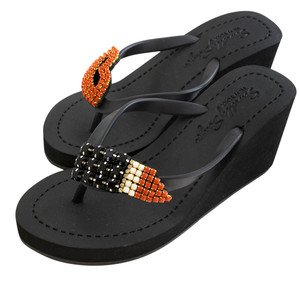 Lipstick - Sandales compensées pour femme avec motifs brodés en cristal rouge - Product Image 3