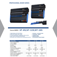 Console de mixage audio professionnelle 8/12/16 canaux avec 256 effets DSP, alimentation fantôme 48V et enregistrement MP3 pour la scène