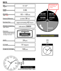 Movimiento Mecánico Automático Original Japonés Miyota 9015, Movimiento Ultrafino de Primera Calidad con Calendario y Fecha, Piezas de Movimiento de Reloj Ultrafinas - Product Image 3