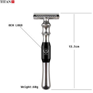 Безопасная бритвенная бритва с двойным лезвием, мужские инструменты для бритья, металлическая ручка, oem, лезвие, бритва - Product Image 2