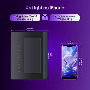 Tavoletta Grafica DigiDraw Turing Smart S TW410, Tablet Digitale Portatile per Arte, 250g Ultra Sottile 7.5mm, BT 5.0 per Design Grafico - Product Image 3