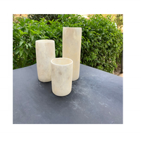 Porte-bougie votif fin en onyx blanc pur, fait main, avec logo personnalisable, lanterne au design sur mesure