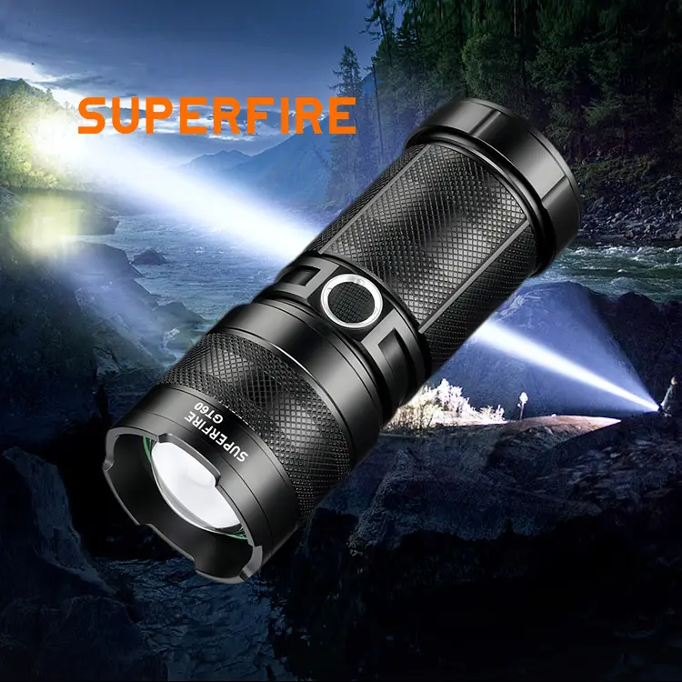 Haute lumen Puissant Zoomable lampe de poche torches led puissance lampe de poche rechargeable 26650 batterie lampe de poche