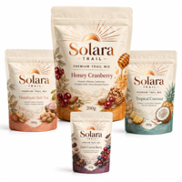 Sachet Doypack Premium pour Barres de Fruits, à Soufflet Latéral, avec Fenêtre Transparente, Fermeture Zip Refermable, Étanchéité à l'Air, pour Snacks, 4oz 6oz