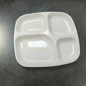 Customized Rectangle Melamine <strong>Hospital</strong> Food <strong>Tray</strong> 4-Compartment Plate Divided Design Durable Dishwasher Safe Non-Toxic Food Grade - Product Image 1