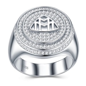 Anillo de Plata 925 con Moissanita, Diseño Novedoso y Brillante, Joyería de Moda, Anillo de Moissanita con Micro Pavé, Precio al por Mayor - Product Image 3