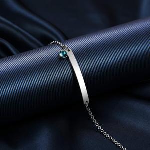 G3251 personalizzato in acciaio inossidabile nome Laser personalizzato Birthstone zircone braccialetto sottile <span class=keywords><strong>gioielli</strong></span> <span class=keywords><strong>di</strong></span> moda inciso barra vuota bracciale - Product Image 6