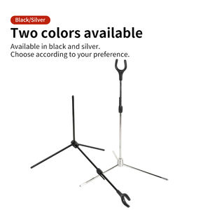 STARCN, arco recurvo de tiro con arco, arco tradicional y soporte de <span class=keywords><strong>suelo</strong></span> de arco largo, soporte de arco recurvo ajustable desmontable de acero inoxidable - Product Image 5