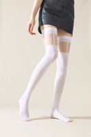 Lady Custom Logo Nylon Foot Socks Long Knee-ankle Length Silk Sheer Dress Socks Colorful Tube Style Women Stockings Solid