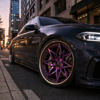 Jantes forgées 3 pièces étoile à 5 branches violettes 18x9 5x114.3 ET30 6061 T6 personnalisées à déport profond pour Lamborghini
