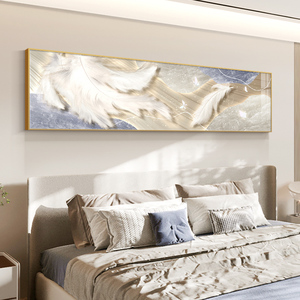 Pintura Cristal Porcelana Pintura Flores Y Plumas Luz Lujo Gama Alta Mural Mesita De Noche Pintura Decorativa - Product Image 2