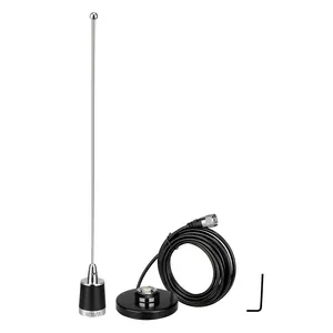 Retevis MR200 de alta calidad NMO antena, montaje magnético RG58 Cable coaxial de banda Dual VHF UHF 144/430MHz base de antena