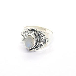Nouvelle bague en argent vermeil pour femme et homme, bijou vintage en pierre de lune arc-en-ciel naturelle, style éternité - Product Image 3