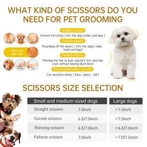 Tesoura japonesa 440c para animais de estimação, escova de peixe curvada em forma de espinha de peixe/Dense, de 7,5 polegadas, dourada, para cuidados com animais de estimação - Product Image 5