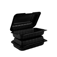 Boîte d'emballage jetable en plastique PP MFPP de style américain, 9x6 pouces, en une seule pièce, écologique, biodégradable, pour la restauration rapide à emporter