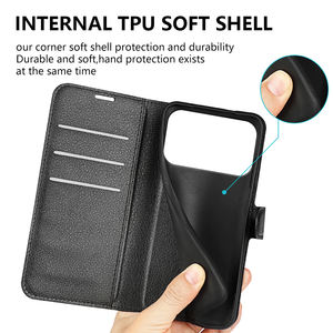 Funda para <span class=keywords><strong>iPhone</strong></span> 17 Pro, Funda Tipo Cartera de Piel Sintética con Textura de Lichi, con Ranuras para Tarjetas, Antigolpes, para <span class=keywords><strong>iPhone</strong></span> 17 Pro Max 16 15 14 - Product Image 5